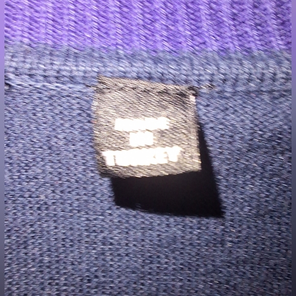 Jared Lang Men's Blue 100% Cotton V-Neck Sweater In A Size Medium. EUC - Picture 3 of 9